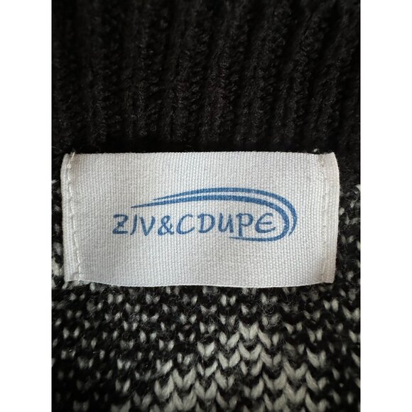 Zinv & Cdupe Vintage Large Cat Lady Black Cat Patterned Sweater Fabric Pilling - Picture 5 of 16